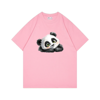 Men's Short-Sleeve T-Shirt with Cartoon Panda Pattern