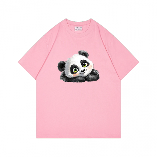 Women's Short-Sleeve T-Shirt with Cartoon Panda Pattern Women's Short-Sleeve T-Shirt with Cartoon Panda Pattern