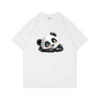 Men's Short-Sleeve T-Shirt with Cartoon Panda Pattern